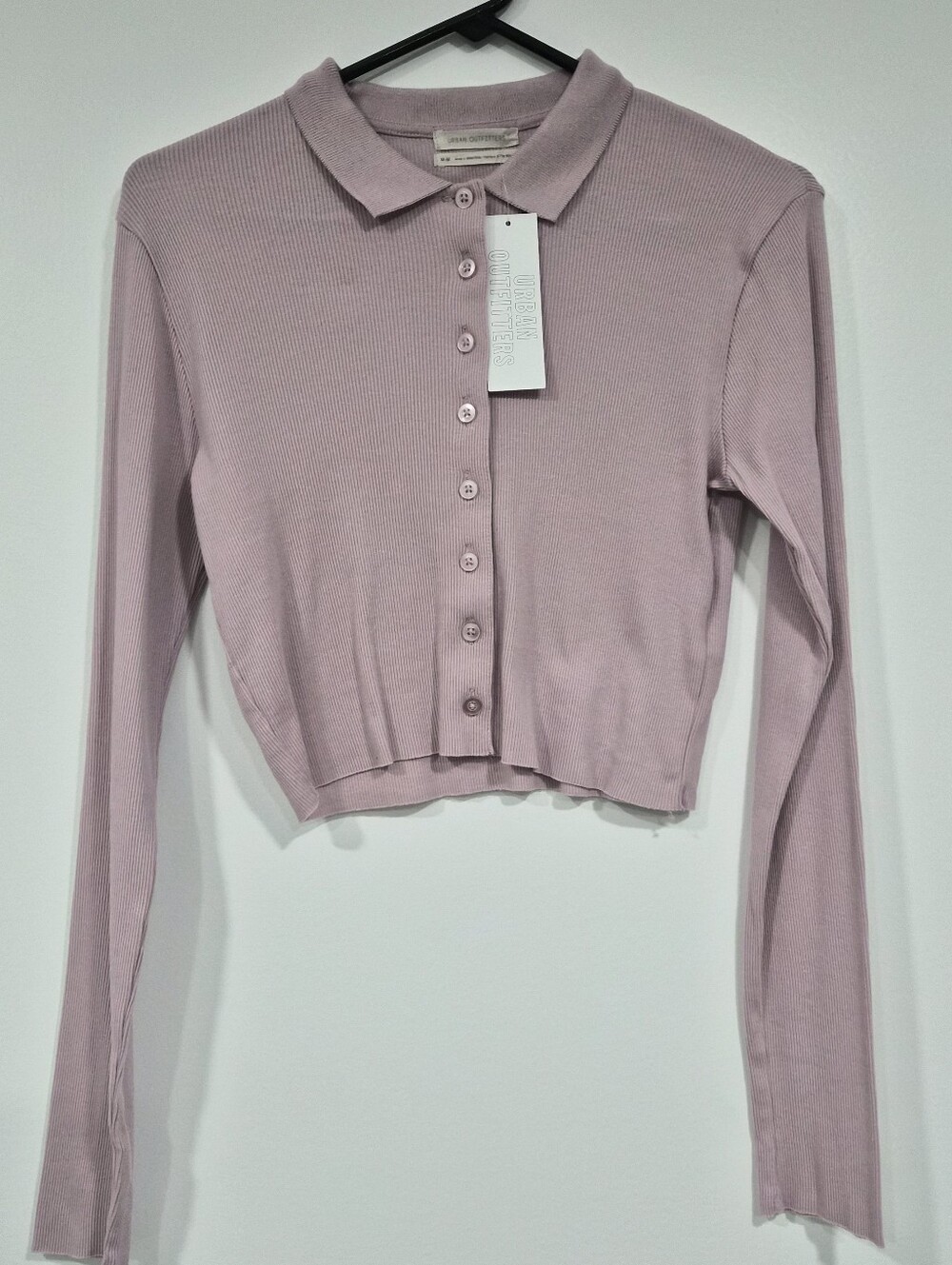 Urban Outfitters Lavender Cropped Button-Down Polo - Size M - New With Tags